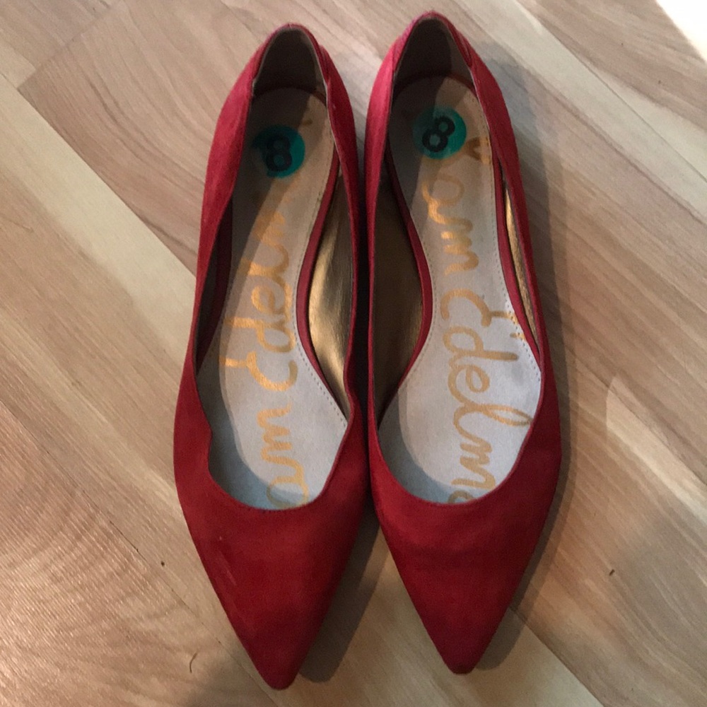 Sam Edelman Rae red suede flats